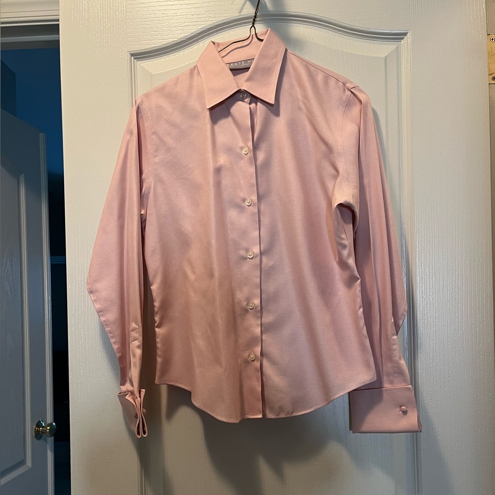 Kate Hill Light Pink Button-Up Blouse